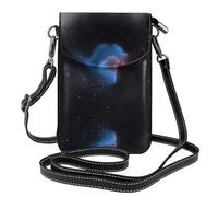 YYHHAOFA Petit sac à main pour téléphone portable 19,3 x 12,4 cm, nébuleuse dans le ciel étoilé, étui à rabat en cuir pour femme, parfait pour la marche, le camping