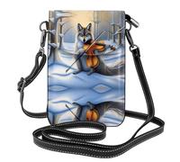 YYHHAOFA Petit sac à main pour téléphone portable 19,3 x 12,4 cm Wild Wolf Talks About Guitar Picture Étui à rabat en cuir pour femme, parfait pour la marche, le camping