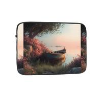 YYHHAOFA Petite housse de protection pour ordinateur portable de 13" - Motif bateau sur la rive du lac - Pour homme et femme - Pour voyage d'affaires, bureau et quotidien