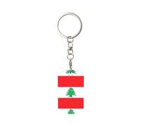 YYHHAOFA Porte-clés rectangulaire en métal imprimé drapeau du Liban