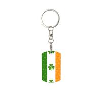 YYHHAOFA Porte-clés rectangulaire en métal imprimé drapeau irlandais