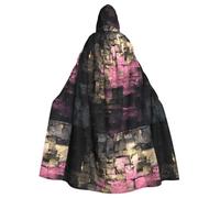 YYHHAOFA Purple In The Plaid Pattern Halloween Cape à capuche pour hommes et femmes Vêtements Manteau Jeu de rôle
