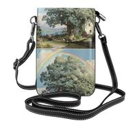 YYHHAOFA Rainbow Beside The Tree Pattern Petit sac à bandoulière en cuir pour femme, imperméable et durable