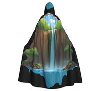 YYHHAOFA Rainbow Under The Waterfall Pattern Halloween Cape à capuche pour homme et femme Vêtements Manteau Jeu de rôle
