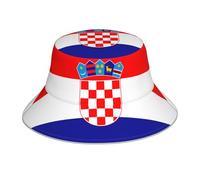 YYHHAOFA République de Croatie Drapeau Image Réfléchissant Bob Chapeau Homme Femme Casual Extérieur Noir