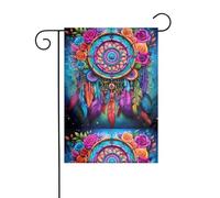 YYHHAOFA Réseau de rêve coloré imprimé mât de drapeau extérieur cour décoration double face 30,5 x 45,7 cm