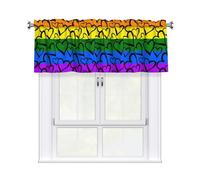 YYHHAOFA Rideau à motif arc-en-ciel Gay Pride avec tringle courte, 137,2 x 45,7 cm pour la plupart des tringles à rideaux standard ou décoratives, pour cuisines, salles de bains, buanderies