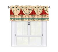 YYHHAOFA Rideau court avec passe-tringle à cantonnière - Motif cirque vintage - Filtrage de la lumière - Pour cuisine, salle de bain, buanderie, studio - 137,2 x 45,7 cm