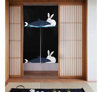 YYHHAOFA Rideau de porte avec motif « The little white rabbit who saved the whale » - 86,4 x 142,2 cm