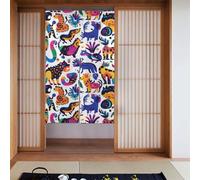 YYHHAOFA Rideau de porte coloré à motif guerre de dinosaures - Protection de l'intimité - Convient pour la cuisine, la salle de bain, la chambre - 86,4 x 142,2 cm
