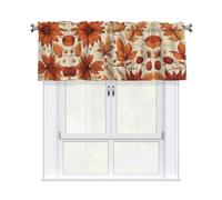 YYHHAOFA Rideaux courts avec tringle à cantonnière - 137,2 x 45,7 cm - Belle image florale d'automne - Pour cuisine, salle de bain, chambre à coucher, studio - S'adapte à la plupart des tringles à