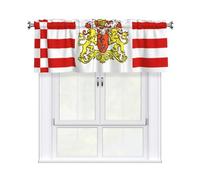 YYHHAOFA Rideaux courts avec tringle à cantonnière 137,2 x 45,7 cm Motif drapeau du Sénat de Brême pour cuisine, salle de bain, chambre à coucher, studio - S'adapte à la plupart des tringles à rideaux