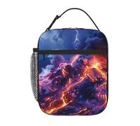 YYHHAOFA Sac à déjeuner isotherme portable avec impression de lave volcanique, réutilisable, durable, pour homme et femme, facile à transporter