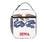 YYHHAOFA Sac à déjeuner isotherme portable avec imprimé drapeau de l'État de l'Iowa, sac à déjeuner réutilisable, durable pour homme et femme, facile à transporter
