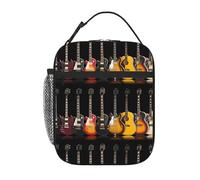 YYHHAOFA Sac à déjeuner isotherme portable avec imprimé guitare électrique adapté pour les étudiants au travail et aux voyages