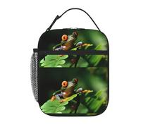 YYHHAOFA Sac à déjeuner isotherme portable avec motif grenouille de la paix, convient pour les étudiants pour le travail et les voyages