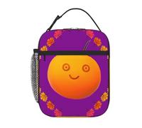 YYHHAOFA Sac à déjeuner isotherme portable, motif smiley, orange, réutilisable, durable, pour homme et femme, facile à transporter