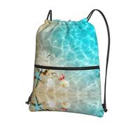 YYHHAOFA Sac à dos à fermeture éclair avec cordon de serrage et imprimé étoiles de Shanghai - Sac de gym léger avec tissu résistant à l'eau et plusieurs poches pour les voyages et le sport