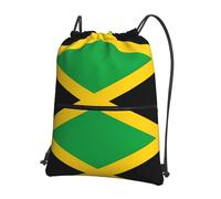 YYHHAOFA Sac à dos avec cordon de serrage imprimé drapeau de la Jamaïque - Sac de sport durable, léger et résistant à l'eau pour les voyages, le sport et le transport quotidien