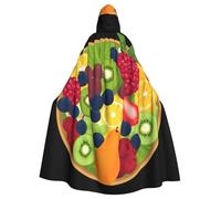 YYHHAOFA Salade de fruits Couleurs Motif Halloween Adulte Cape à capuche Vêtements pour hommes et femmes Manteau Jeu de rôle