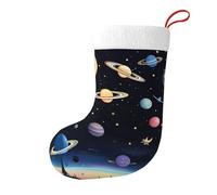 YYHHAOFA Saturne Jupiter Earth Picture Chaussettes décoratives de Noël durables couleurs vives avec une sangle pour une suspension facile