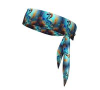YYHHAOFA Seabed Coral Seahorse Picture Foulard de sport absorbant la transpiration et respirant Bandeau de mouvement Double face