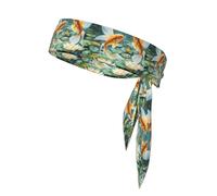 YYHHAOFA Serre-tête de sport avec image de poisson rouge et lotus, séchage rapide, évacuation de l'humidité, bandeau athlétique multifonction pour homme et femme