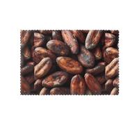 YYHHAOFA Sets de table durables à motif de fèves de cacao parfumées, imperméables, faciles à nettoyer, résistants à la chaleur, antidérapants