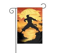 YYHHAOFA Silhouettes d'arts martiaux - Drapeau de jardin - Décoration de cour - 30,5 x 45,7 cm - Pour jardin, terrasse, balcon