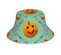 YYHHAOFA Smiley Citrus Printing Chapeau cloche réfléchissant léger, respirant, pliable pour homme et femme Noir