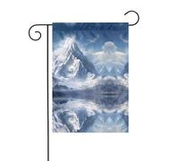 YYHHAOFA Snowy Peak Mât de drapeau de jardin imprimé double face 30,5 x 45,7 cm
