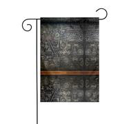 YYHHAOFA Tableau noir avec dessins à la craie imprimé sur mât de drapeau de jardin extérieur décoration cour double face 30,5 x 45,7 cm