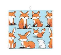YYHHAOFA Tapis absorbant pour comptoir de cuisine Motif renard dans différentes poses : antidérapant, réversible, cadeau pour les nouvelles maisons, les rénovations, Noël, la fête des mères, les