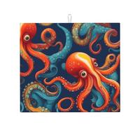 YYHHAOFA Tapis de cuisine absorbant en microfibre super absorbant - Motif pieuvre coloré