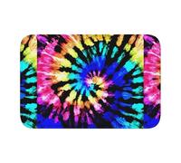 YYHHAOFA Tapis de sol à bord verrouillable de 101,6 x 152,4 cm, motif exotique tie-dye, absorbant l'eau et antidérapant, doux et confortable pour salle de bain et cuisine