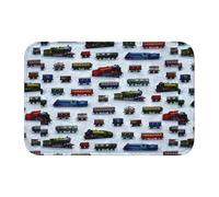YYHHAOFA Tapis de sol à bord verrouillable de 101,6 x 152,4 cm, motif voitures de train, absorbant l'eau et antidérapant, doux et confortable pour salle de bain et cuisine
