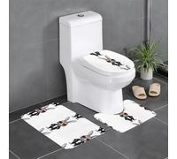 YYHHAOFA Tapis de sol antidérapant imprimé lapin avec lunettes de soleil 3 pièces tapis de salle de bain antidérapant durable