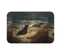 YYHHAOFA Tapis de sol en velours avec motif lions de mer sur la côte, tapis de chambre à coucher, salon, dortoir, décoration de la maison