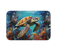 YYHHAOFA Tapis de sol en velours avec motif tortue en jonc de mer pour chambre à coucher, salon, dortoir, décoration de la maison