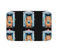 YYHHAOFA Tapis de sol épais et antidérapant imprimé « Big Bear in the Phone Booth » - Pour salle de bain, chambre à coucher - Lavable - 40,6 x 61 cm