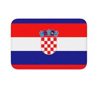YYHHAOFA Tapis de sol Lock Edge 101,6 x 152,4 cm Motif drapeau de la République de Croatie absorbant l'eau et antidérapant doux et confortable pour salle de bain et cuisine