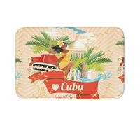 YYHHAOFA Tapis de sol Lock Edge 101,6 x 152,4 cm, motif île de Cuba, absorbant l'eau et antidérapant, doux et confortable pour salle de bain et cuisine