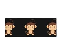 YYHHAOFA Tapis de souris imprimé Little Monkey aux yeux fermés extra large, clavier de jeu antidérapant, version épaisse, 30,5 x 80 cm