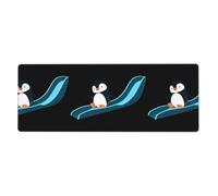 YYHHAOFA Tapis de souris imprimé Little Penguin On The Slide extra large pour ordinateur de bureau d'ordinateur - Clavier de jeu antidérapant - Version épaisse - 30,5 x 80 cm