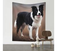 YYHHAOFA Tapisserie de qualité - Tenture murale douce pour chambre à coucher, décoration de dortoir et tissu de pique-nique, motif border collie, 152,4 x 129,5 cm