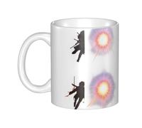 YYHHAOFA Tasse en céramique avec impression « Two Suns » pour cappuccino, latte, céréales, yaourt, lait, boissons chaudes ou froides, four à micro-ondes