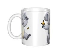 YYHHAOFA Tasse en céramique avec inscription « Chasing butterflies in summer » pour cappuccino, latte, céréales, yaourt, lait, boissons chaudes ou froides, four à micro-ondes