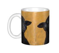YYHHAOFA Tasse en céramique avec inscription « Little Black Sheep listening to music » - Pour cappuccino, latte, céréales, yaourt, lait, boissons chaudes ou froides - Four à micro-ondes
