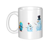 YYHHAOFA Tasse en céramique avec inscription « Little monster next to the snowman » - Pour cappuccino, latte, céréales, yaourt, lait, boissons chaudes ou froides - Four à micro-ondes