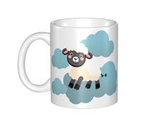 YYHHAOFA Tasse en céramique avec inscription « Little Sheep in the Clouds » - Pour cappuccino, latte, céréales, yaourt, lait, boissons chaudes ou froides - Four à micro-ondes